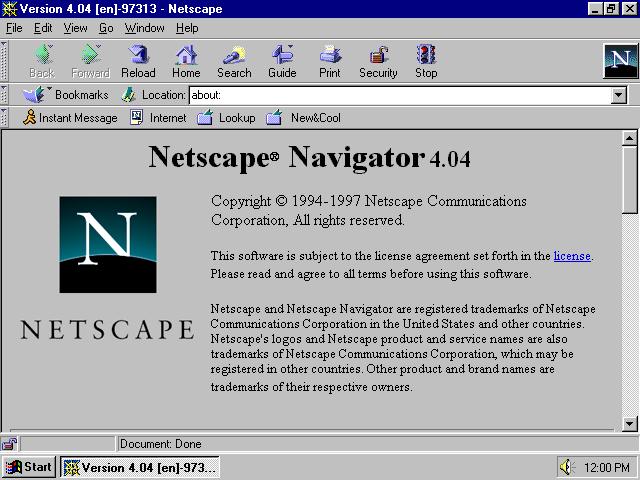 [Netscape Navigator 4.04 screenshot]