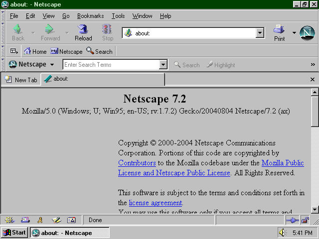 [Netscape 7.2 screenshot]
