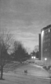 [Twin Towers Residence Halls at night]