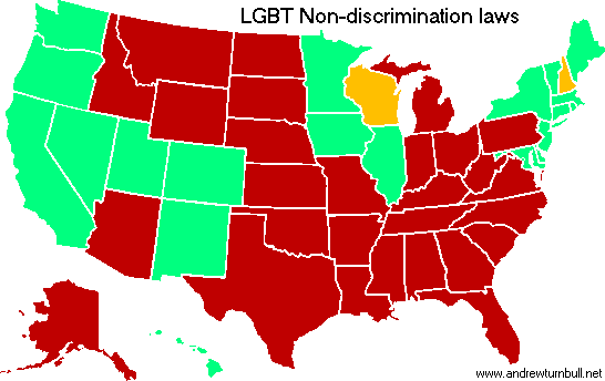 [Map of statewide LGBT non-discrimination laws]