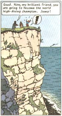 [Tintin at the cliffs]