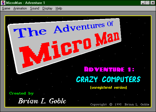 [MicroMan title screen]