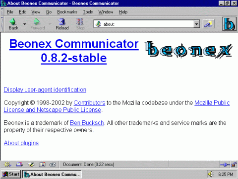 [Beonex Communicator screenshot]