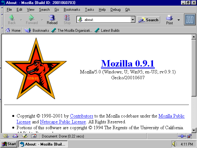 [Mozilla 0.9.1 screenshot]