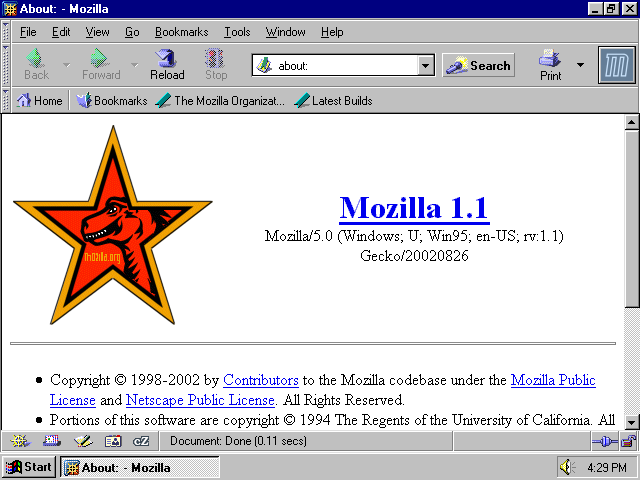 [Mozilla 1.1 screenshot]