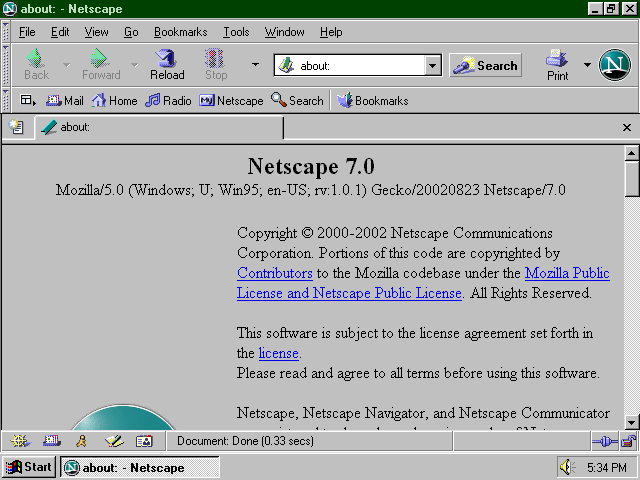 [Netscape 7.0 screenshot]