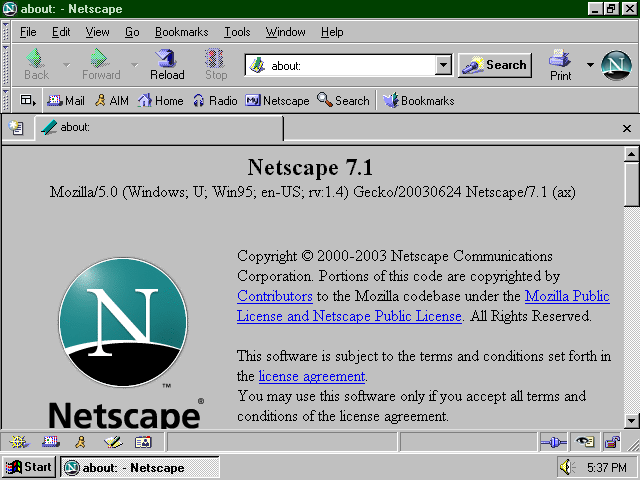 [Netscape 7.1 screenshot]