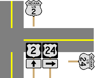 [U.S. highway signage diagram - circa 1960s]