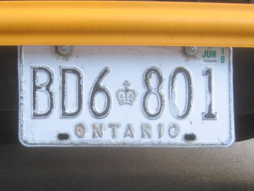 [Ontario bus license plate]