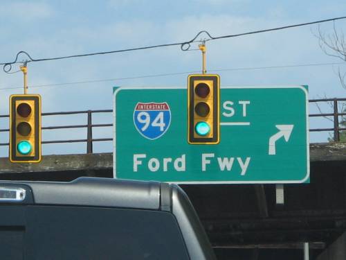 [I-94 West, or maybe I-94 East sign in Dearborn, Michigan]