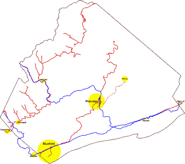 [Mercer County, WV railroad map]