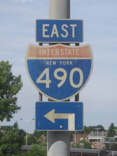[I-490 sign]