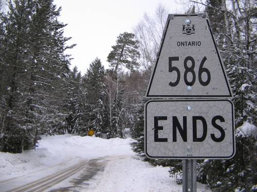 [Ontario Highway 586 marker]
