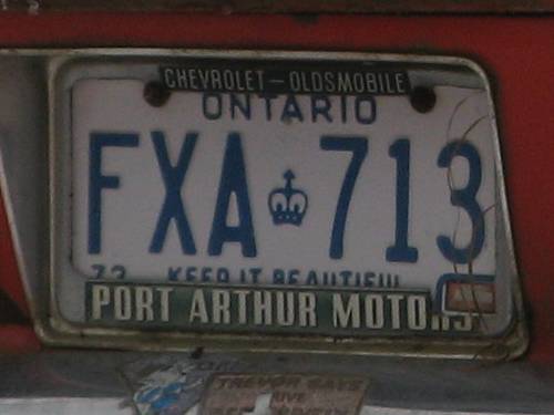 [Licence plate on Junked Corvair]
