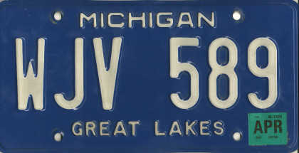 [Pre-2007 Michigan plate with 2008 sticker]