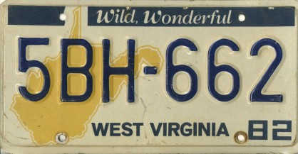 [West Virginia license plate 5BH-662]