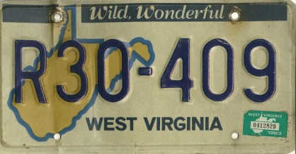 West Virginia Wild License Plate Embossed original US Nummernschild Originalbild 