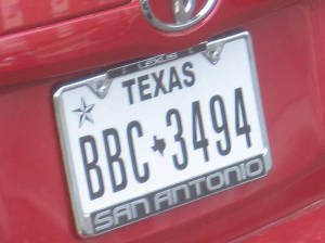 [flat Texas plate]