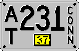 [Connecticut 1937 license plate]