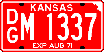 [Kansas 1971 license plate]
