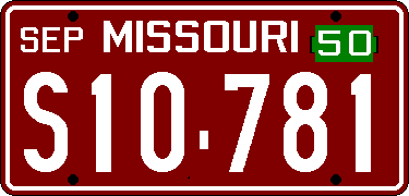 [Missouri 1950 license plate]