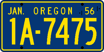 [Oregon 1956 license plate]