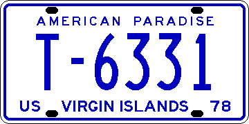 [U.S. Virgin Islands 1978 license plate]