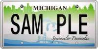 [New Michigan bridge license plate]