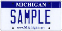 [New Michigan license plate (sample)]