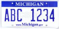 [New Michigan license plate (facsimile)]