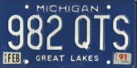 [Old Michigan license plate]