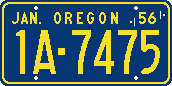 Oregon 56 dated license plate