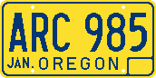 Oregon month-coded license plate with Polyvend dies