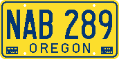 Oregon non-coded license plate with Polyvend dies