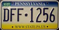 Pennsylvania license plate with web slogan