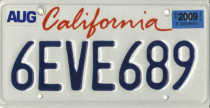 California license plate