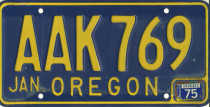 Oregon license plate