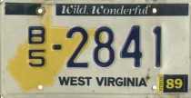 West Virginia license plate B/5-2841