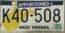West Virginia license plate K40-508
