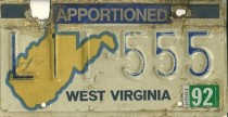 West Virginia license plate L11-555