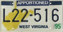West Virginia license plate L22-516
