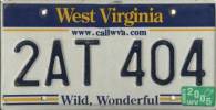 West Virginia license plate with web slogan