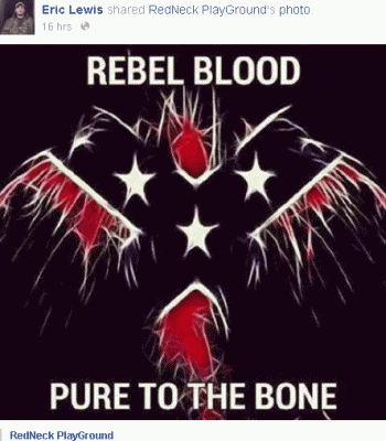 [Ex-high school classmate Eric makes racist rant on Facebook:  Rebel Blood, Pure to the Bone]