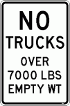 [No Trucks Over 7000 lbs Empty Wt]