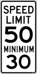 [Speed Limit 50 Minimum Speed 30]