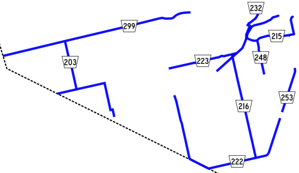 [Hamilton, ON highway map]