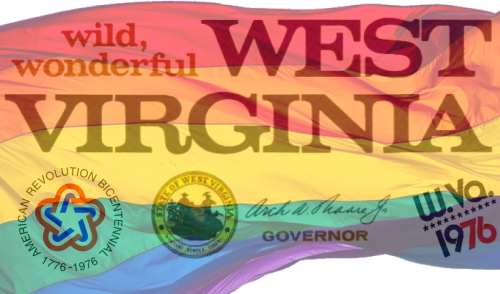 [West Virginia 1976 rainbow flag]