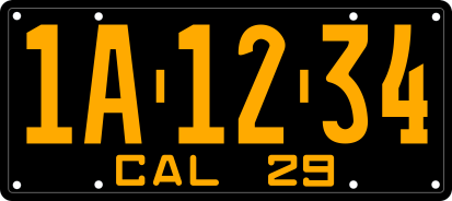 [California 1929 licence plate]