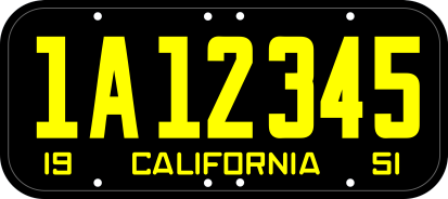 [California 1951 licence plate]