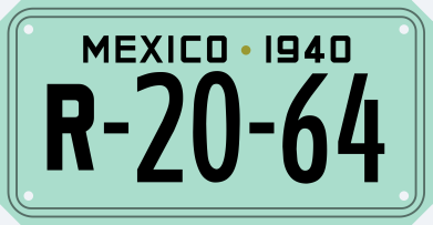 [Mexico 1940 licence plate]